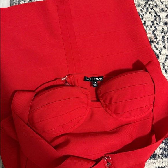 Fashion Nova Strapless Red Dress - Picture 7 of 7